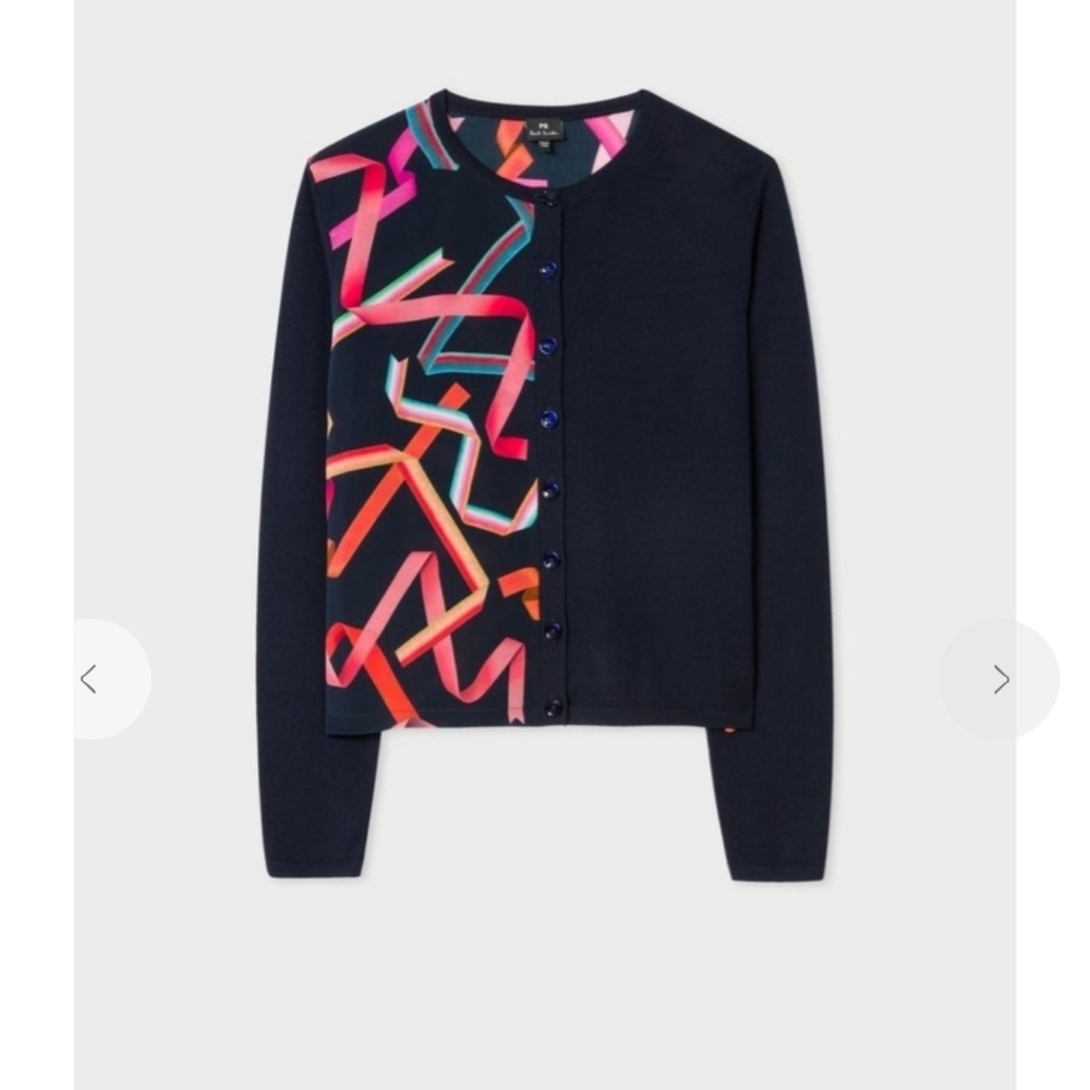 PAUL SMITH Ribbons Navy Wool Cardigan